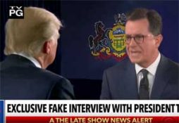 Stephen Colbert fake Hannity Trump interview