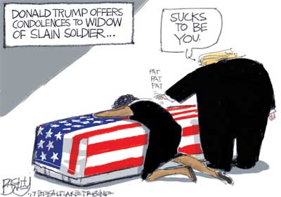 President Trump takes a dump on BLACK Goldstar widow