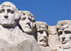 Carving dicks on Mount Rushmore