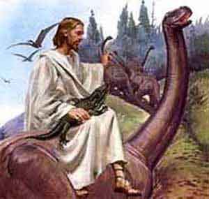 Jesus on a dinosaur