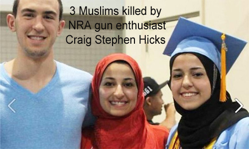 NRA gun enthusiast kills 3 muslims