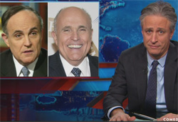 Jon stewart tells Rudy Giuliani to shut up