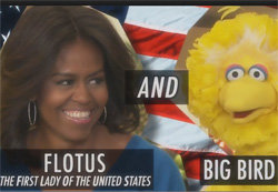 michelle Obama and Bigbird 