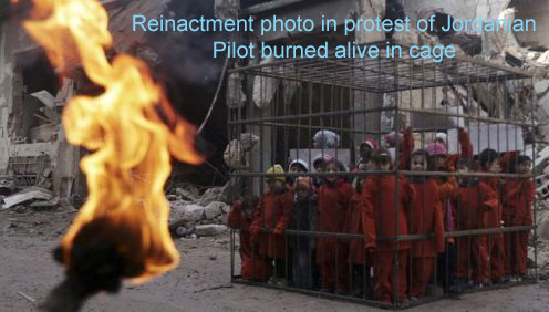 Religious militants burn 45 people alive