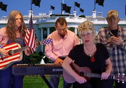 Song: There's a Muslim Living in the White House by Bat-poop Crazy Teabagger, Victoria Jackson 