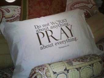 Becky Wegner Rommel's prayer pillow