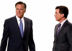 Stephen Colbert has no pancakes for Mitt Romney