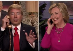 Jimmy Fallon as Donald Trump Phones Hillary Clinton with Fantastic Advice! 