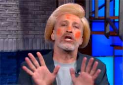 Colbert applies Cheetos to Jon Stewart go make him less boring