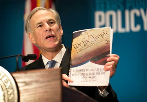 Texas governor Gregg Abbot to rewrite US Constitution