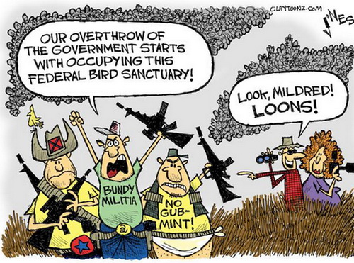 Standoff News - Oregon Militia Hungry, Asking For Snacks -  cartoon 