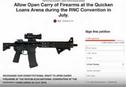 30,000 sign petition to OPEN CARRY assault rifles at GOP convention in Cleveland