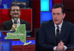 Stephen Colbert, Ted Cruz smile or just slippin' one out?