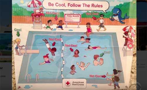 Stephen Colbert, Red Cross pool poster is not cool