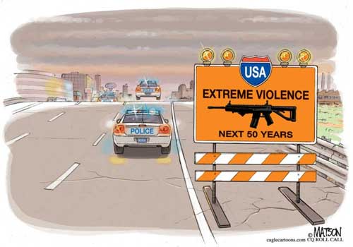 Caution, violence, next 50 years