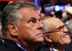 NY's Trump supporters Peter King and Rudy Giuliani defend the Trump's 2nd Amendment solution 