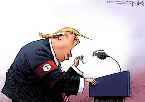 Donald Trump open caption political cartoon!