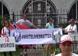White Lives Matter Trump supporters rally at Houston NAACP headquarters