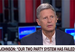 Libertarian candidate Gary Johnson bites the dust on Aleppo 