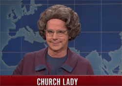 SNL Weekend Update, Church Lady Dana Carvey stops by, November 5 2016 