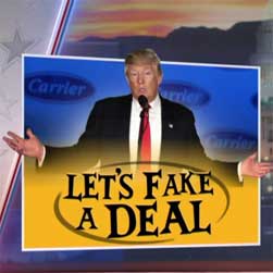 Trump fakes a deal, Carrier Jobs, Daily Show Video 