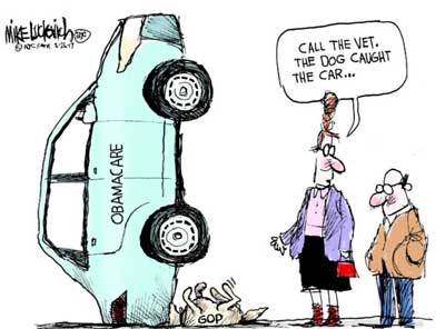 The GOP DOG catches the Obamacare care