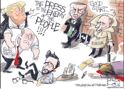 Body Slamming the enemy of the people, the free press