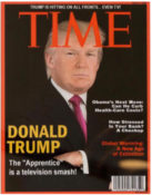 President Trump's Fake Time cover on the walls of his Golf Courses