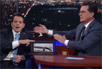Stephen Colbert interviews Scaramucci the Smooch and survives being stabbed
