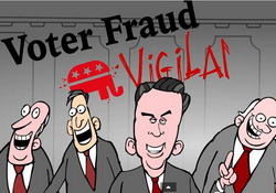 Voter Fraud Vigilantes Keeping Voters At Bay! Animated Cartoon Buffoons