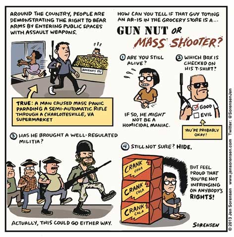 guns in stores sorensen cartoon