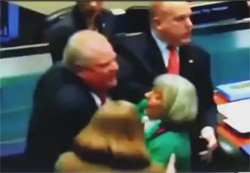 rob ford knocks down old lady