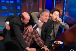 anchorman 2 cast trashes daily show set