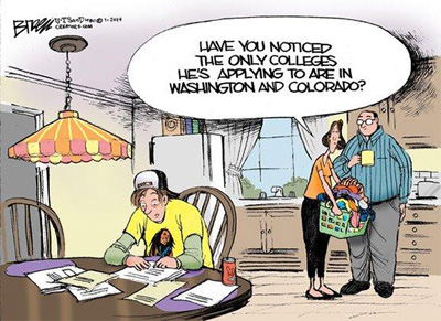 college pot enrollment
