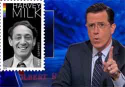 stephen Colbert Harvey Milk stamp