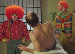 two clowns massage