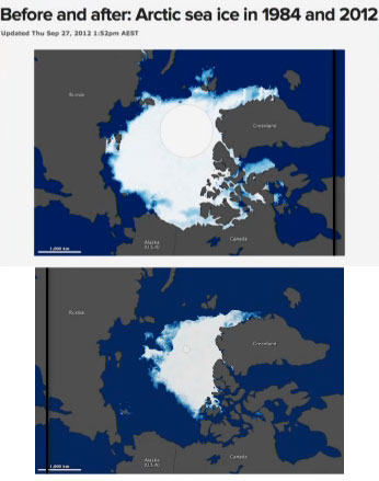 artic lost half sea ice in 25 years