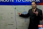 Fox traffic reporter Jeff Brucceleri of Oklahoma, helps Romney supporters who have vowed to leave ‘beat the traffic’ to Canada