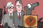 Mark Fiore: 'Bumper Sticker Action' for guns!   animated cartoon video  