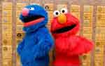 Elmo and Grover on the skids